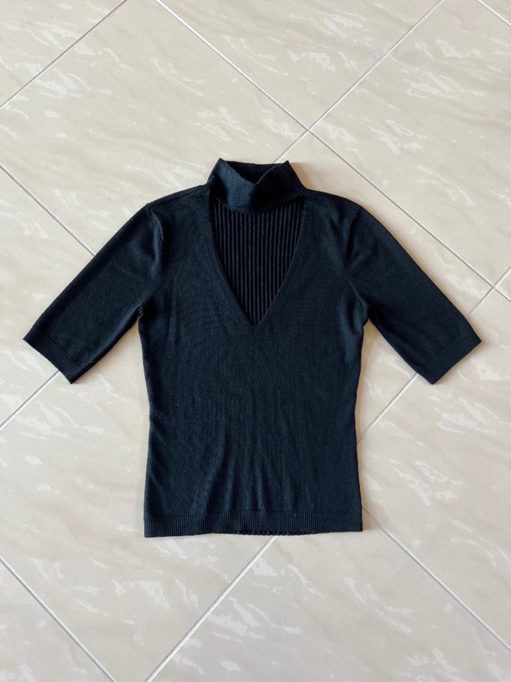 #2930 FRAME Womens Top cut away sweater black size XS